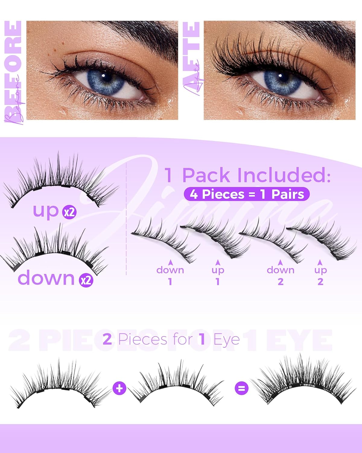 Cat Eye Magnetic Eyelashes with Applicator