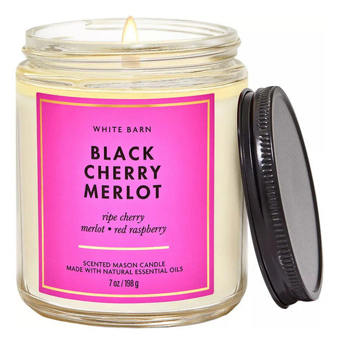 Bath & Body Works Barn White 1 Wick Lavender Vanilla White S White Plain Cherry