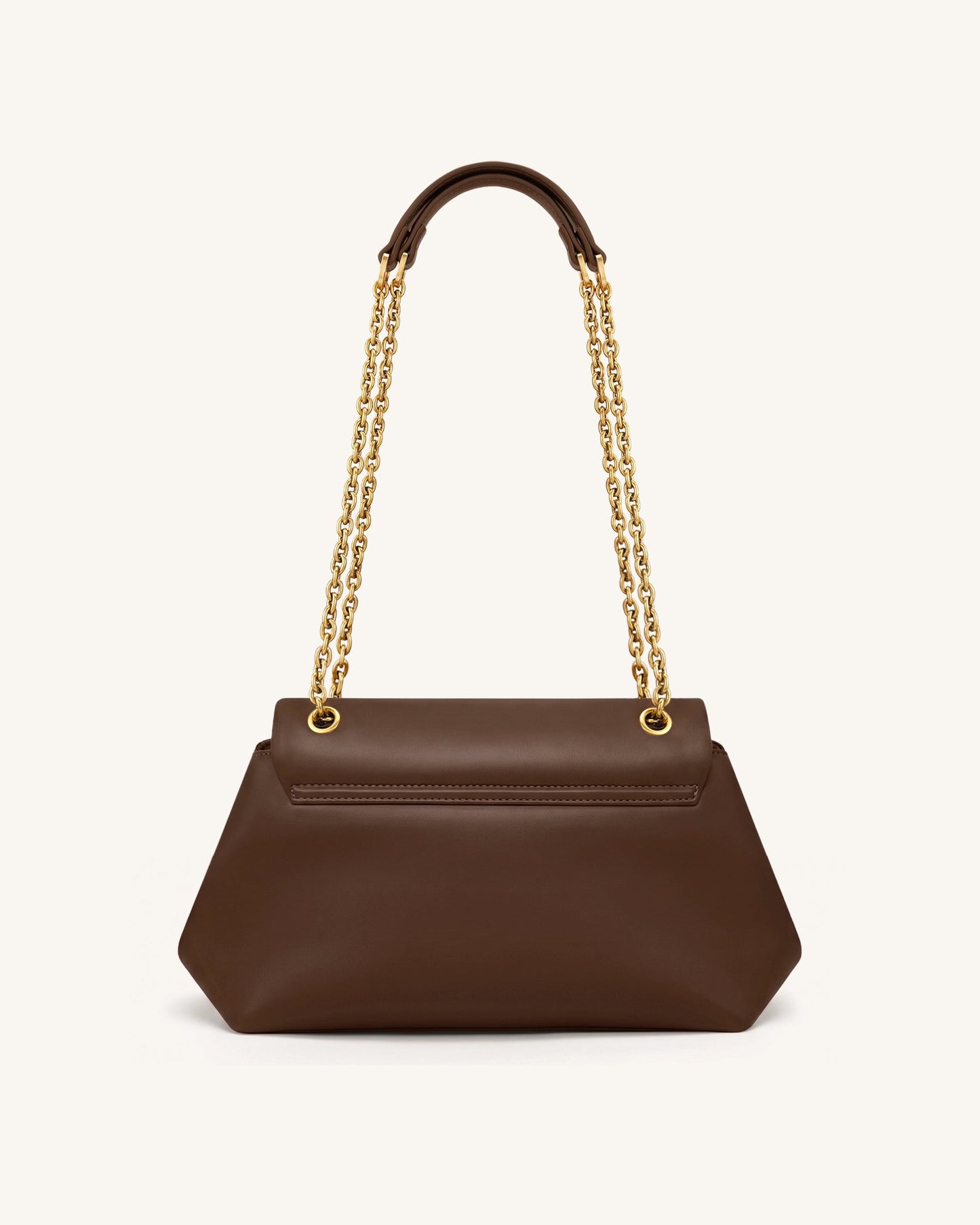 Valerie Chain Flap Shoulder Bag - Dark Brown