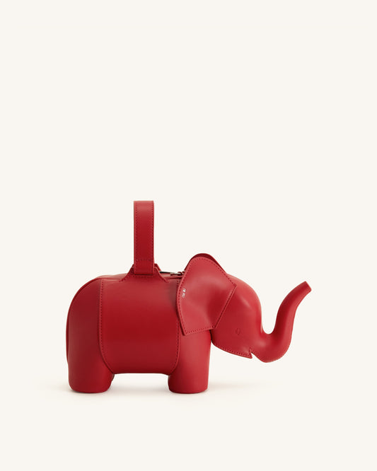 Claire Elephant Shaped Handbag - Red