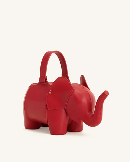 Claire Elephant Shaped Handbag - Red