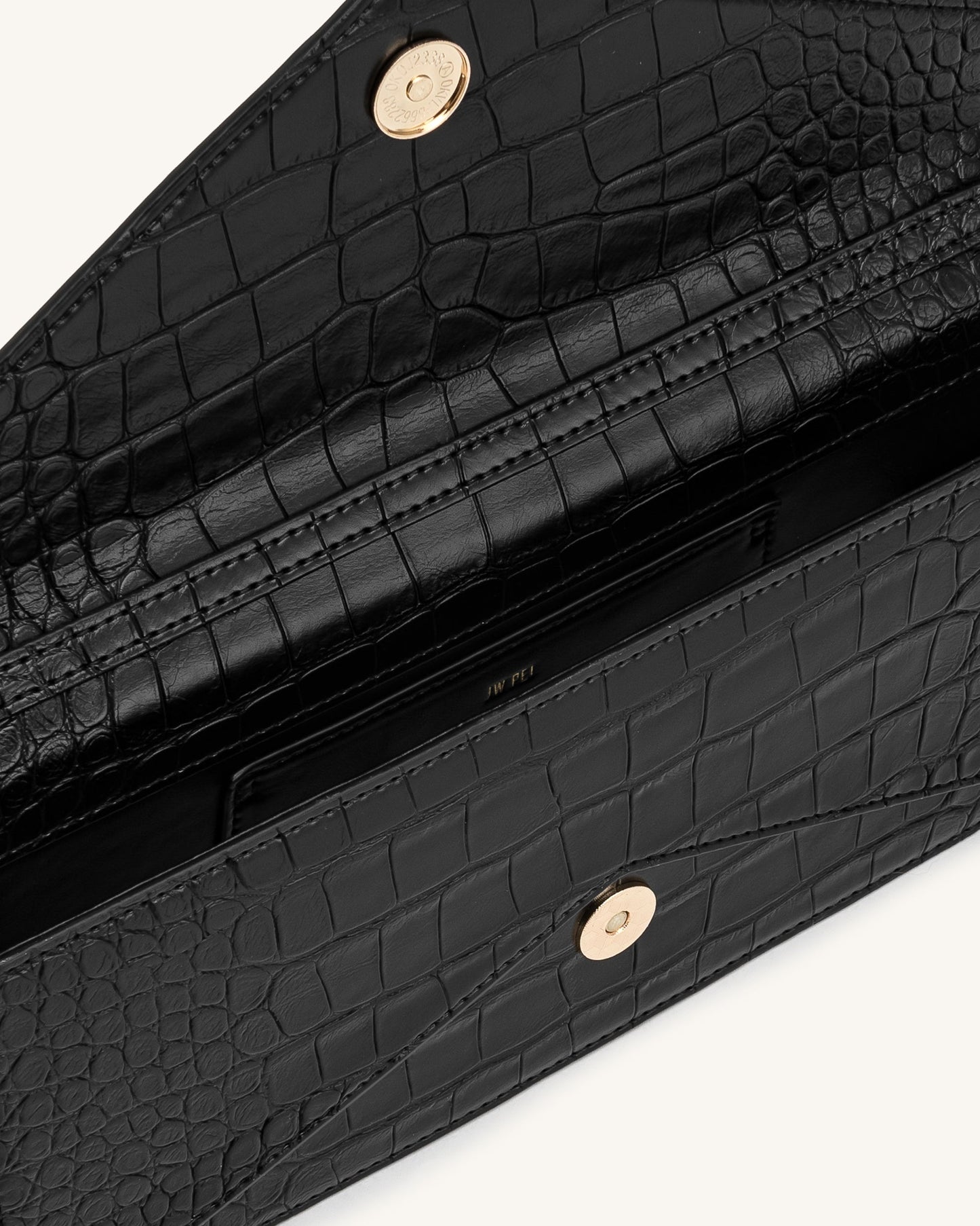 Celeste Envelope Top Handle Bag - Black Croc