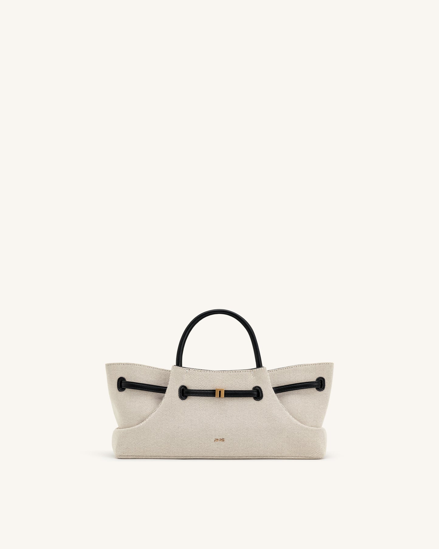 Maeve Dachshund Metal Charm Tote Bag - Black Canvas