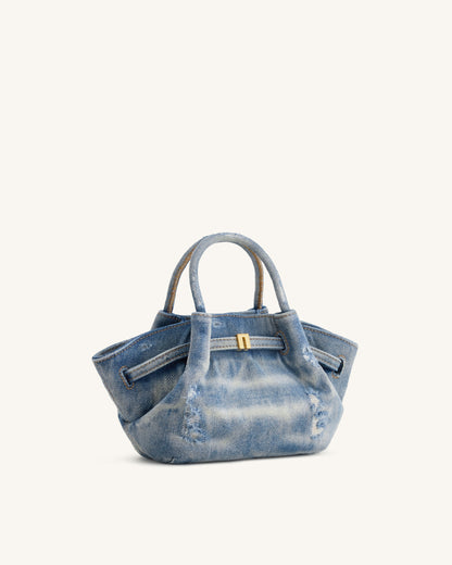 Hana Mini Denim Tote Bag - Blue