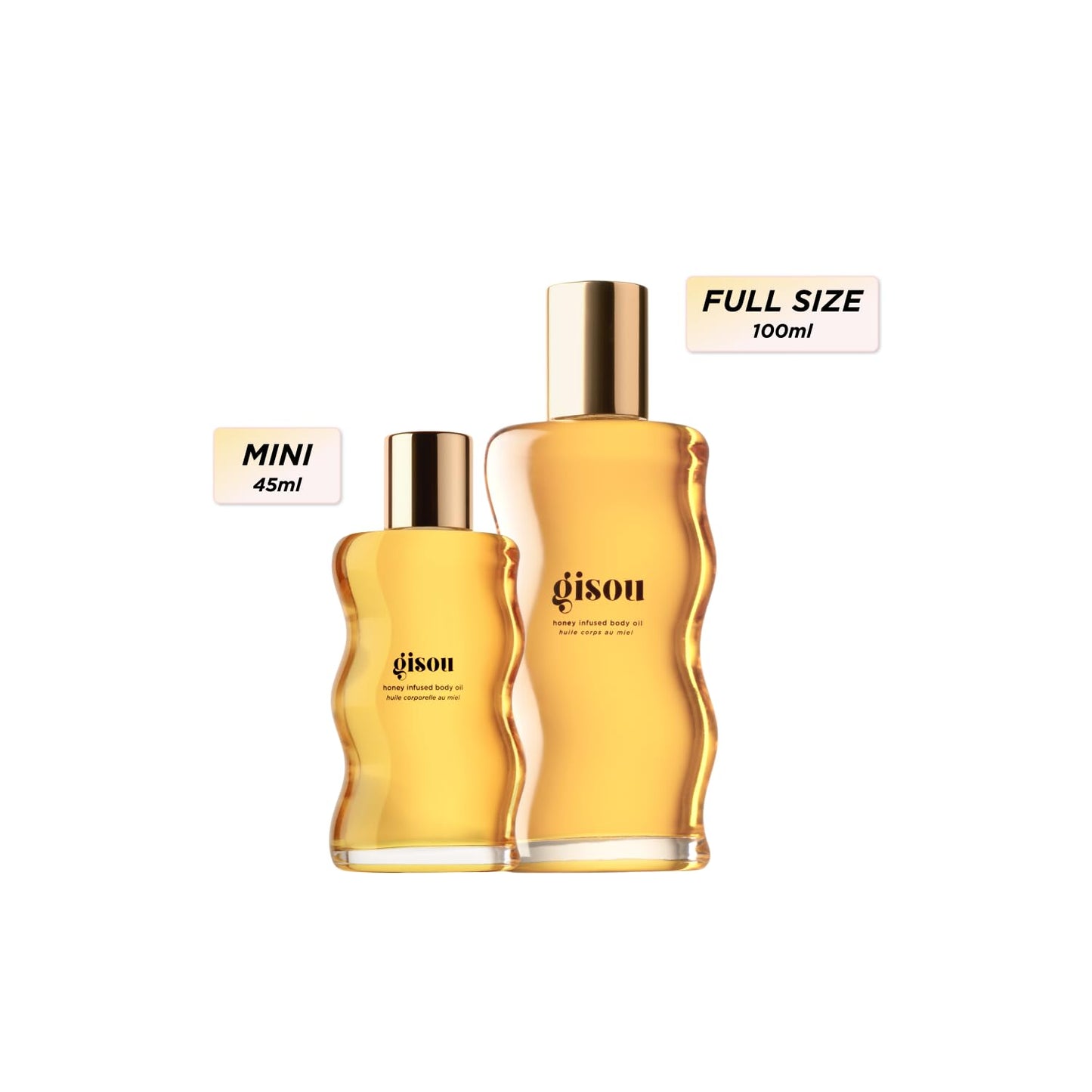 Gisou Honey Infused Body Oil - Honey Gold (1.5 Fl Oz) | Deeply hydrates &amp; visibly firms skin, lightweight &amp; fast-absorbing, 98% naturally-derived formula