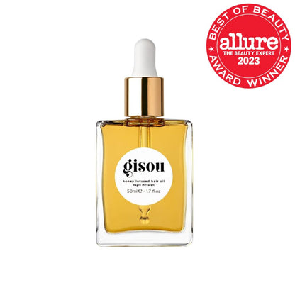 Gisou Honey Infused Hair Oil (1.7 Fl Oz) | Intense hydration, long-lasting frizz control, up to 450°F heat protection, glossy shine, suitable for all hair types