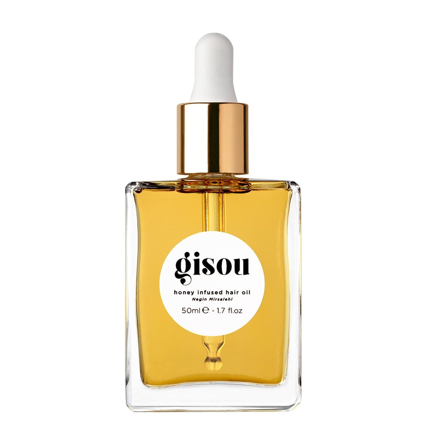 Gisou Honey Infused Hair Oil (1.7 Fl Oz) | Intense hydration, long-lasting frizz control, up to 450°F heat protection, glossy shine, suitable for all hair types