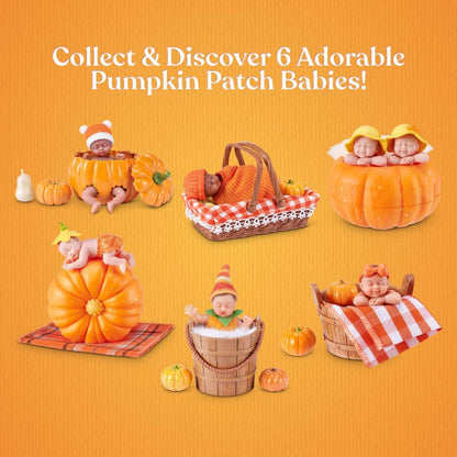My Mini Pumpkin Patch Series 1 By ZURU | 1 of 6 limited-edition fall babies; ultra-realistic soft skin; cozy swaddle + themed accessory; collect all 6; ages 5+