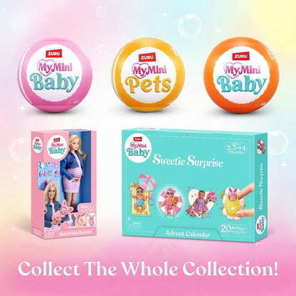 My Mini Birthday Series 1 By ZURU | 6 mini baby dolls to collect; birthday outfits & accessories; cake, balloons & party props; nurturing play; kids gift