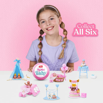 My Mini Birthday Series 1 By ZURU | 6 mini baby dolls to collect; birthday outfits & accessories; cake, balloons & party props; nurturing play; kids gift