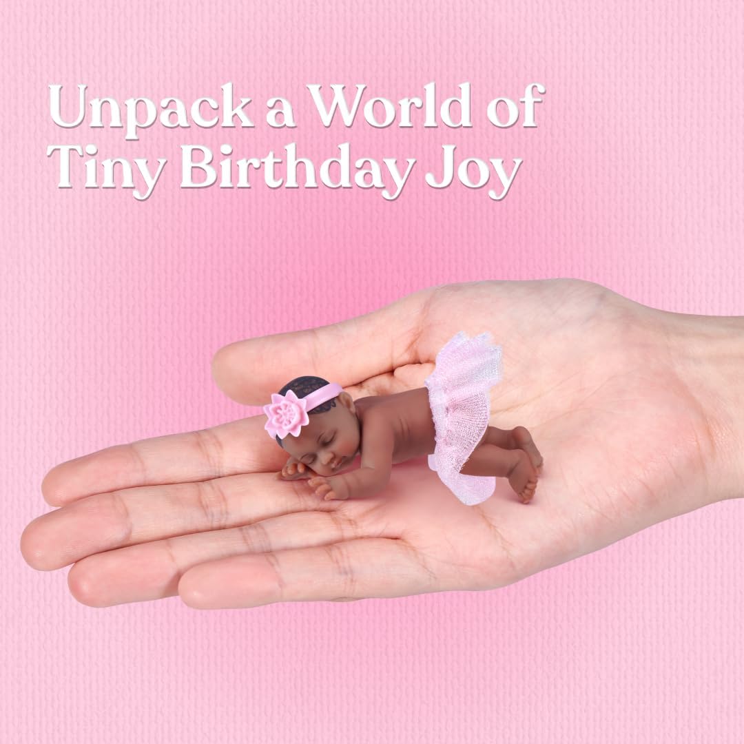 My Mini Birthday Series 1 By ZURU | 6 mini baby dolls to collect; birthday outfits & accessories; cake, balloons & party props; nurturing play; kids gift