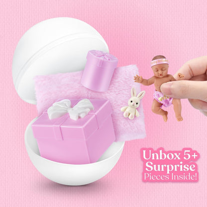 My Mini Birthday Series 1 By ZURU | 6 mini baby dolls to collect; birthday outfits & accessories; cake, balloons & party props; nurturing play; kids gift