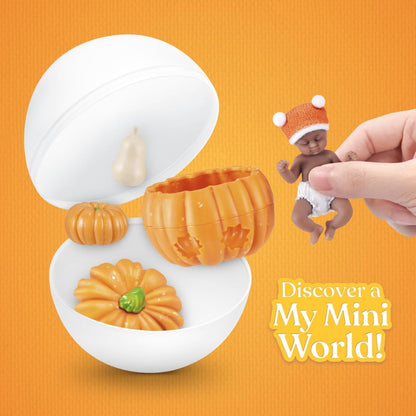 My Mini Pumpkin Patch Series 1 By ZURU | 1 of 6 limited-edition fall babies; ultra-realistic soft skin; cozy swaddle + themed accessory; collect all 6; ages 5+
