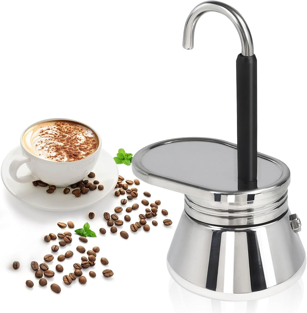 Mini Cafeteira Italiana Moka Aço Inox especial de cano, 90ml