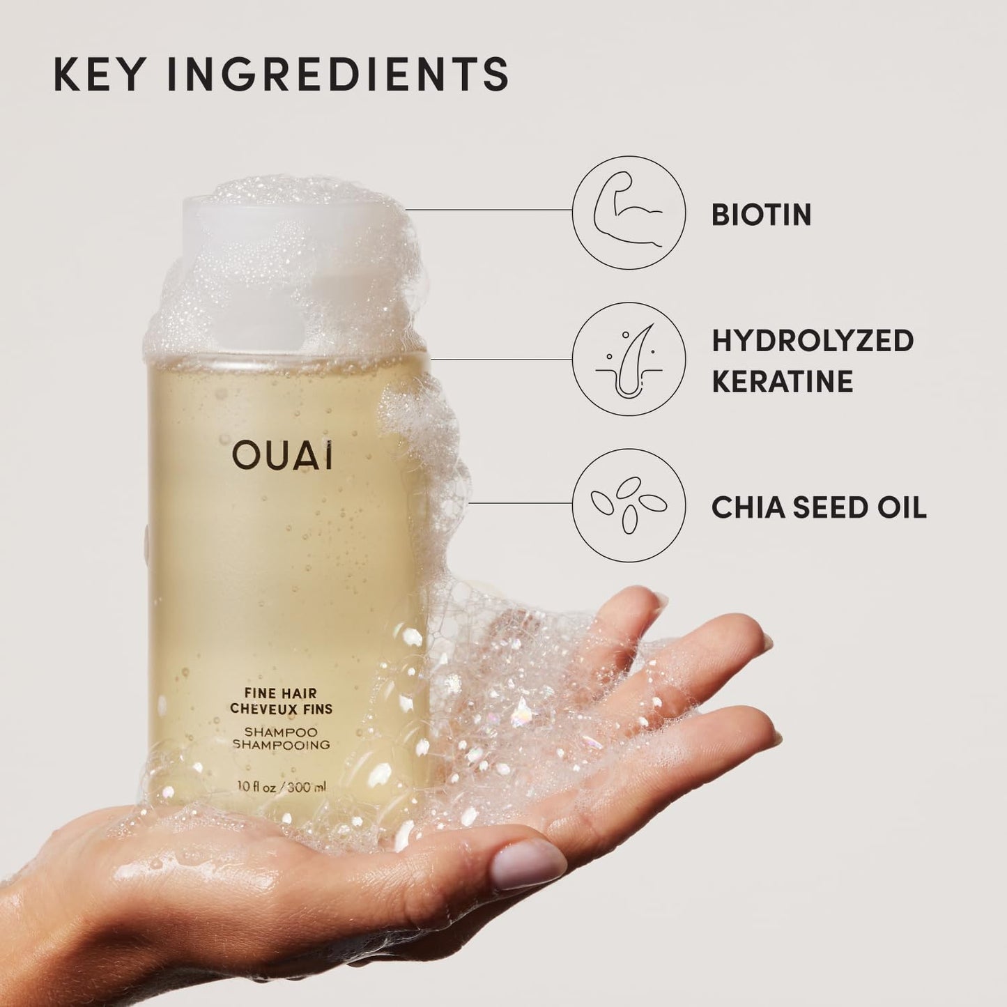 OUAI Thick Hair Shampoo - Liter Size (32 Fl Oz)