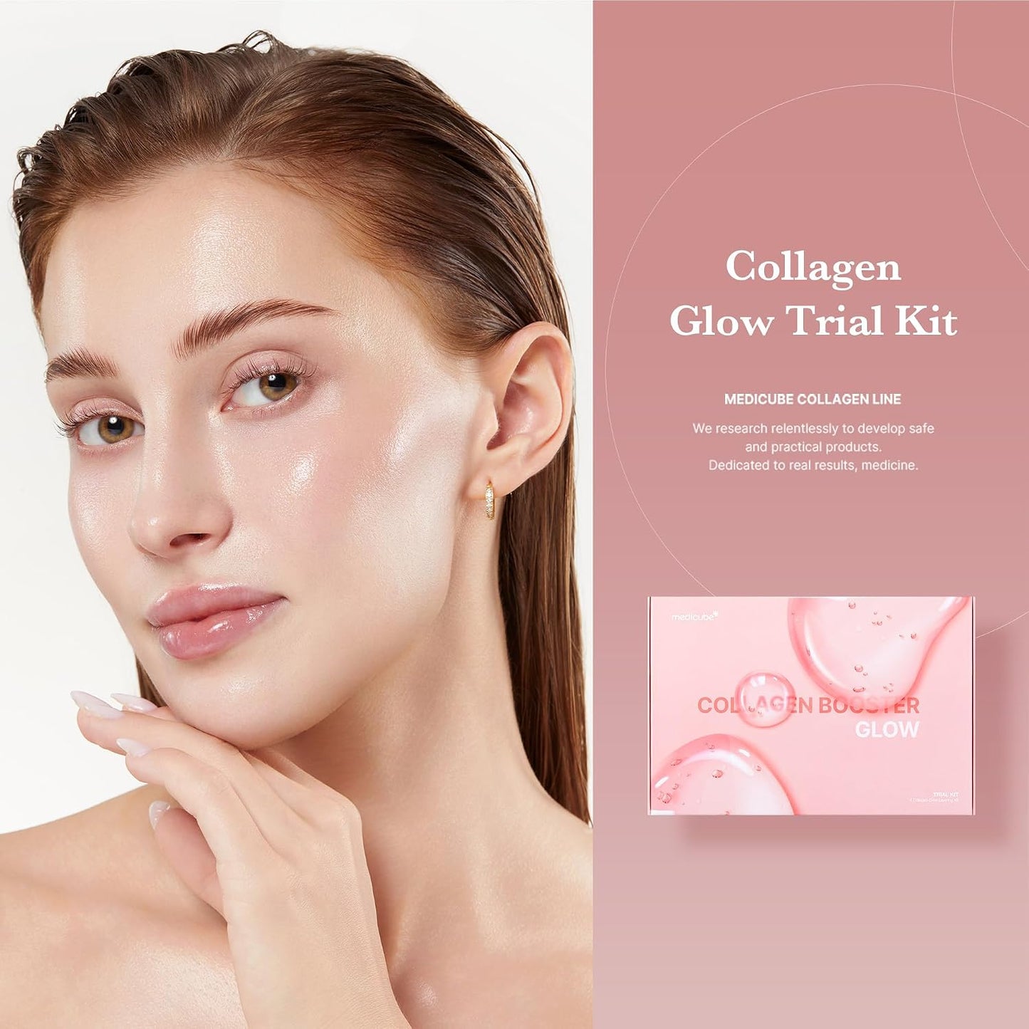 medicube Glass Skin Collagen Trial Kit - Mini Skincare Set | Korean Skincare Set, Ideal Gifts for women, 4-Step Skincare Set for glowy skin, Travel Eseentials