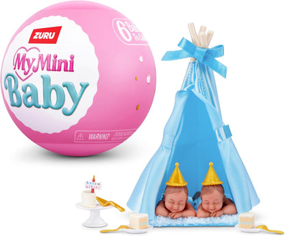 My Mini Birthday Series 1 By ZURU | 6 mini baby dolls to collect; birthday outfits & accessories; cake, balloons & party props; nurturing play; kids gift