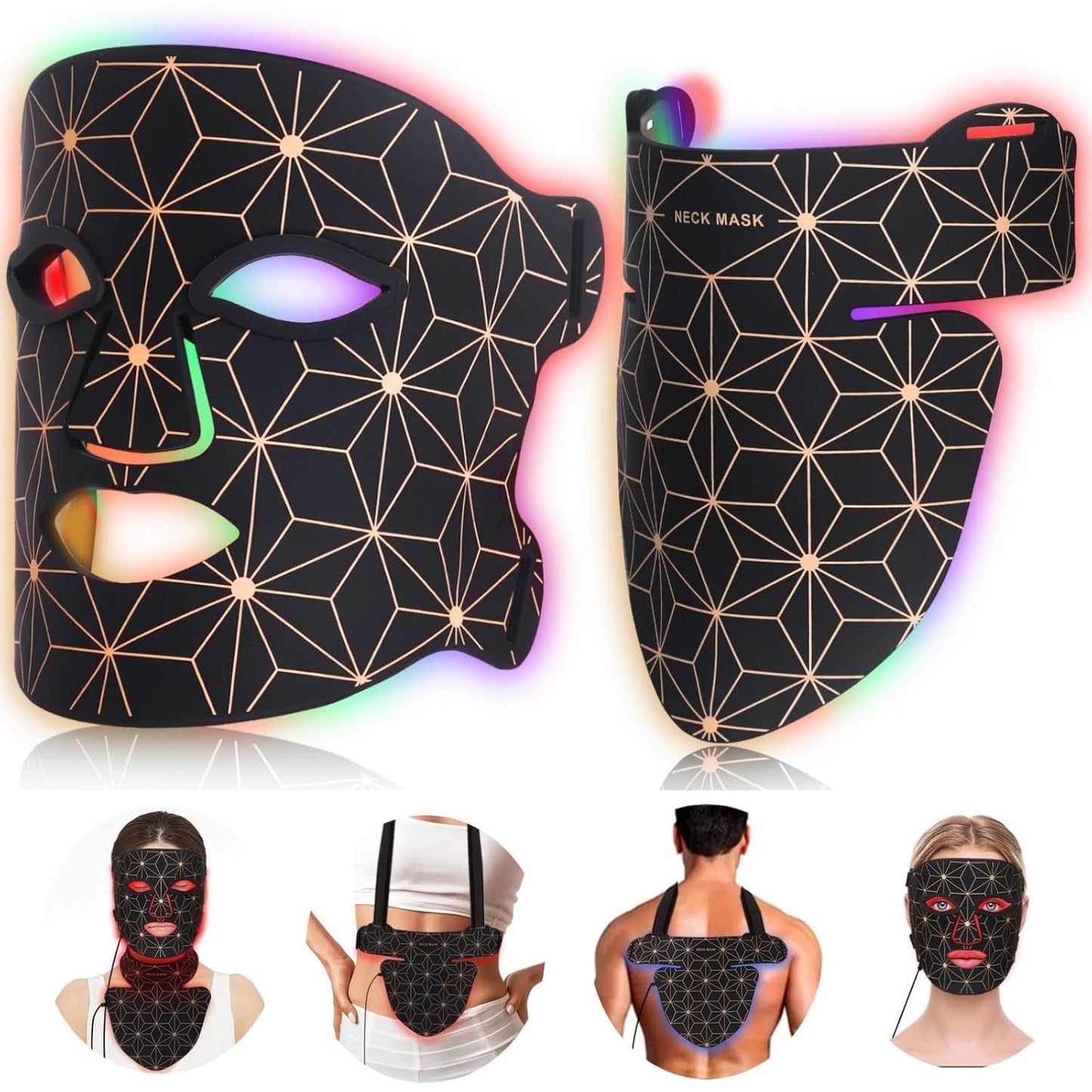 LED Red Light Therapy Mask for Face and Neck