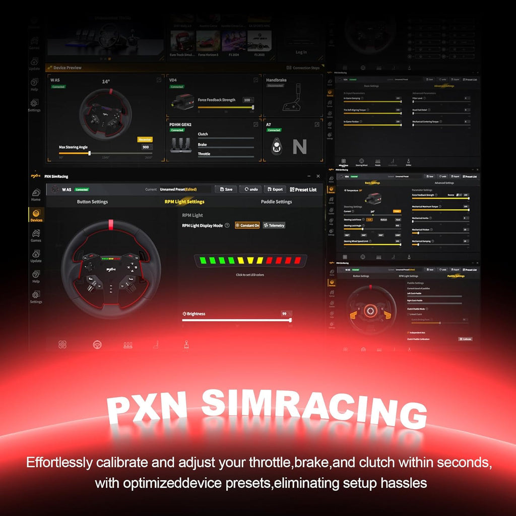 PXN VD4 Combo, Volante pra PC com pedais e presilha pra mesa