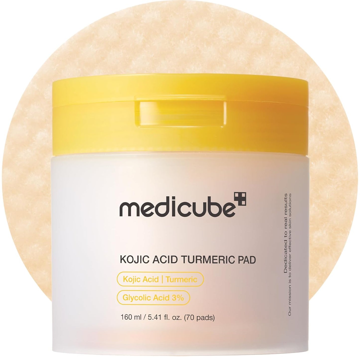 medicube Toner Pads Kojic Acid Turmeric Clarifying Toner Pad for Troubled Skin &amp; Use After Spot Care, Soothing with Kojic Acid, Turmeric, Niacinamide, Glycolic Acid, Korean Skin Care, 70 Pads (1 Pack)
