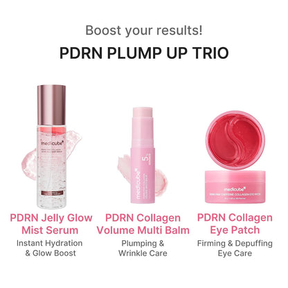 medicube PDRN Pink Collagen Volume Multi Balm Stick - Face & Body Balm | Volufiline, PDRN, NAD, Collagen - Under-Eyes, Neck, Forehead, Smile Lines, Lips, Plumping & Radiance for Line Care, K-B
