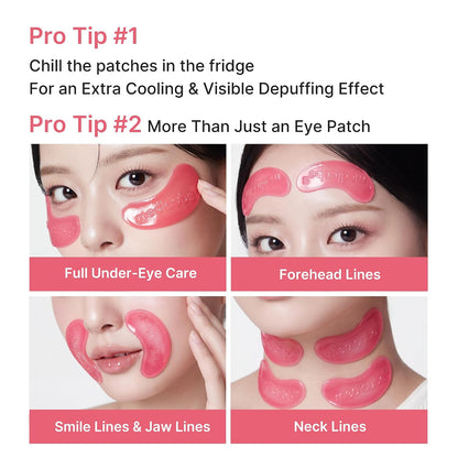 medicube Jelly Eye Mask PDRN Pink Collagen | Hydrogel Eye Patches with PDRN, Collagen, NAD | Refreshing for Puffy, Tired Eyes | Firming for Look of Wrinkles, Fine Lines | Korean Skincare (6 Pairs)