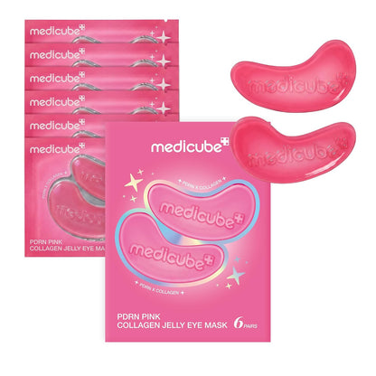 medicube Jelly Eye Mask PDRN Pink Collagen | Hydrogel Eye Patches with PDRN, Collagen, NAD | Refreshing for Puffy, Tired Eyes | Firming for Look of Wrinkles, Fine Lines | Korean Skincare (6 Pairs)