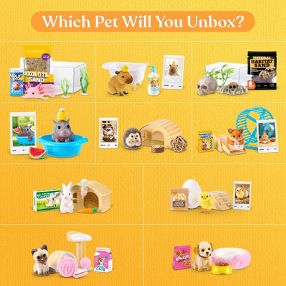 My Mini Pet Series 1 By ZURU | Detailed mini pet — puppy, kitten, hedgehog & more; habitat + accessories; 10+ sets to collect; play, display & gift