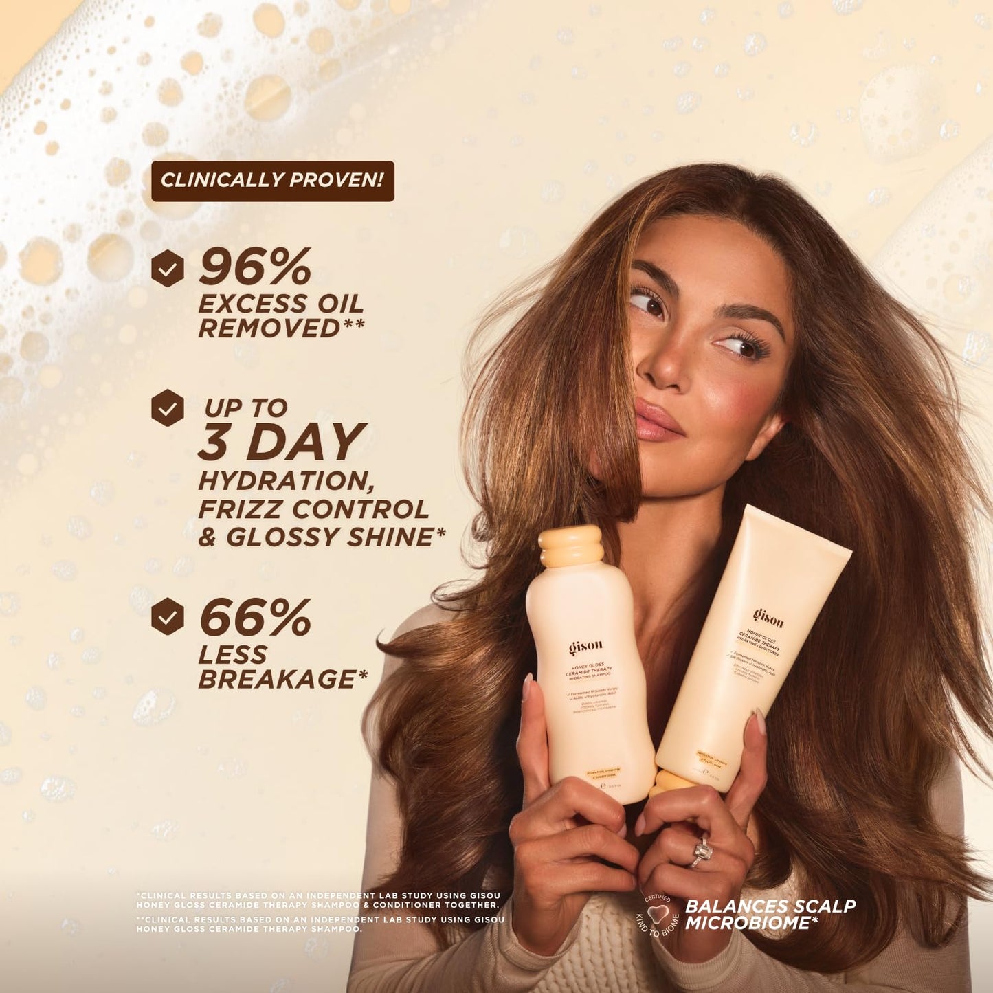 Gisou Honey Gloss Ceramide Therapy Hydrating Shampoo (8.5 Fl Oz) | Deeply cleanses &amp; hydrates, balances the scalp microbiome, powered by Fermented Mirsalehi Honey, ceramides &amp; AHAs