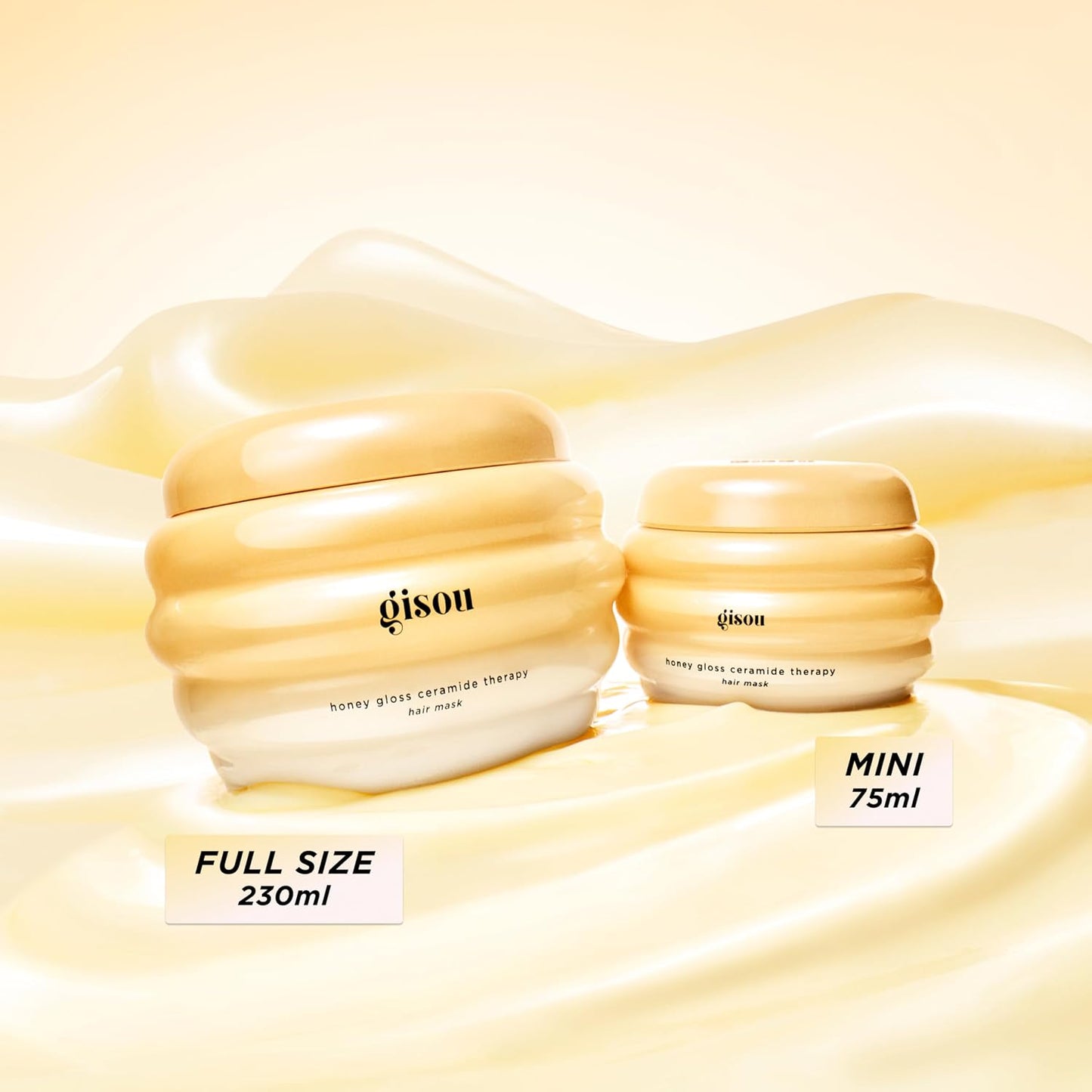 Gisou Honey Gloss Ceramide Therapy Hair Mask (2.5 Fl Oz) - Travel Size | Intense hydration, 4X stronger hair, glossy shine, no weigh down, powered by Mirsalehi Honey, ceramides &amp; hyaluronic acid