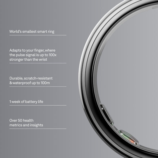 Oura Ring 5 - World’s Smallest Smart Ring - Sleep, Activity, Women’s Health, AI Advisor, 1 Week of Battery Life, Size Before You Buy, Android & iOS Compatible