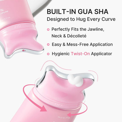 medicube PDRN Collagen Gua Sha Neck Wrinkle Cream - Firming, Contour Care | Built-In Gua Sha Massager with Volufiline 5% - For the Look of Fine Lines, Jawline, Neck, Décolleté, Korean Skincare, 3.17 o