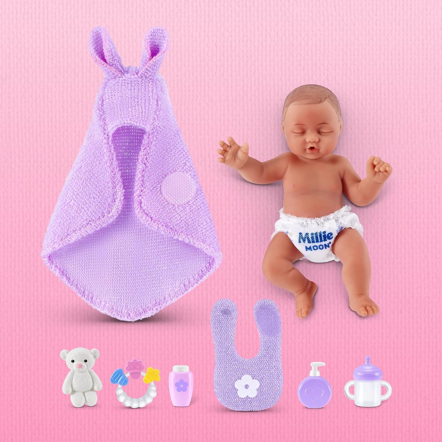 MY MINI Mom & Baby Surprise (Nicky) By ZURU | Mini newborn toy with soft swaddle; baby accessories; realistic nurturing play; collect all 3; play & display; kids gift