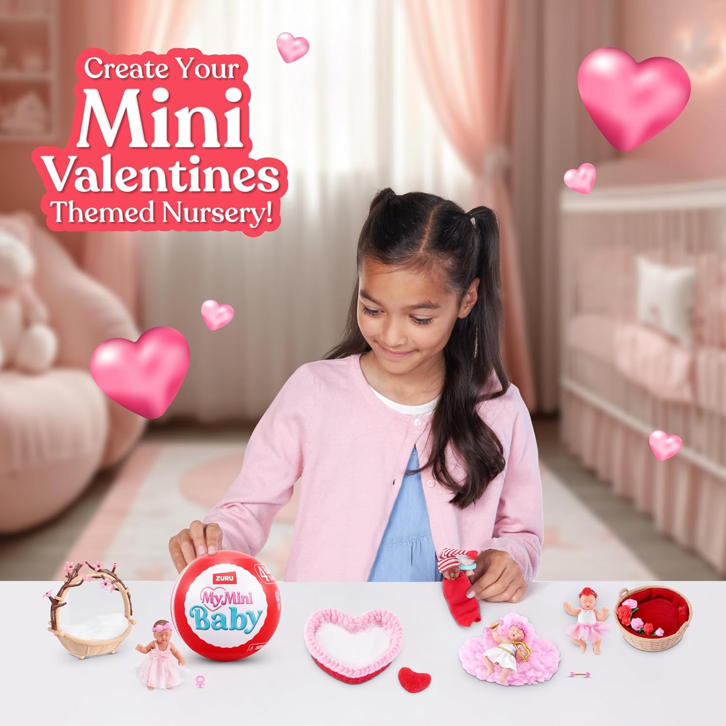 MY MINI Baby Sweet Hearts 2 Pack by ZURU – Collectible Mystery Capsule Baby Doll with Accessories & Playset, Realistic Miniature Toy for Girls Ages 3+
