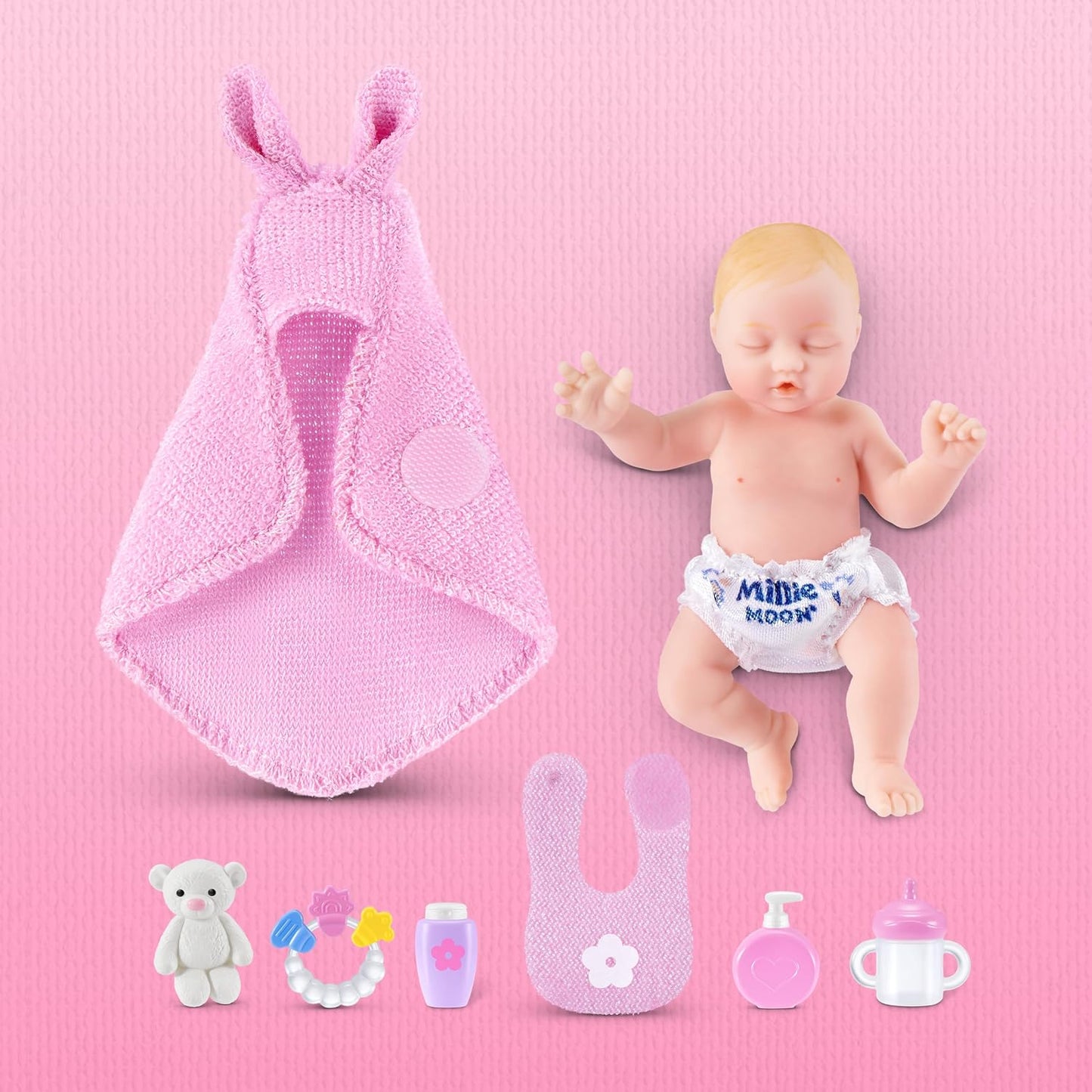 MY MINI Mom & Baby Surprise (Brittany) By ZURU | mini newborn toy with bottle baby accessories; realistic nurturing play; collect all 3; play & display; kids gift