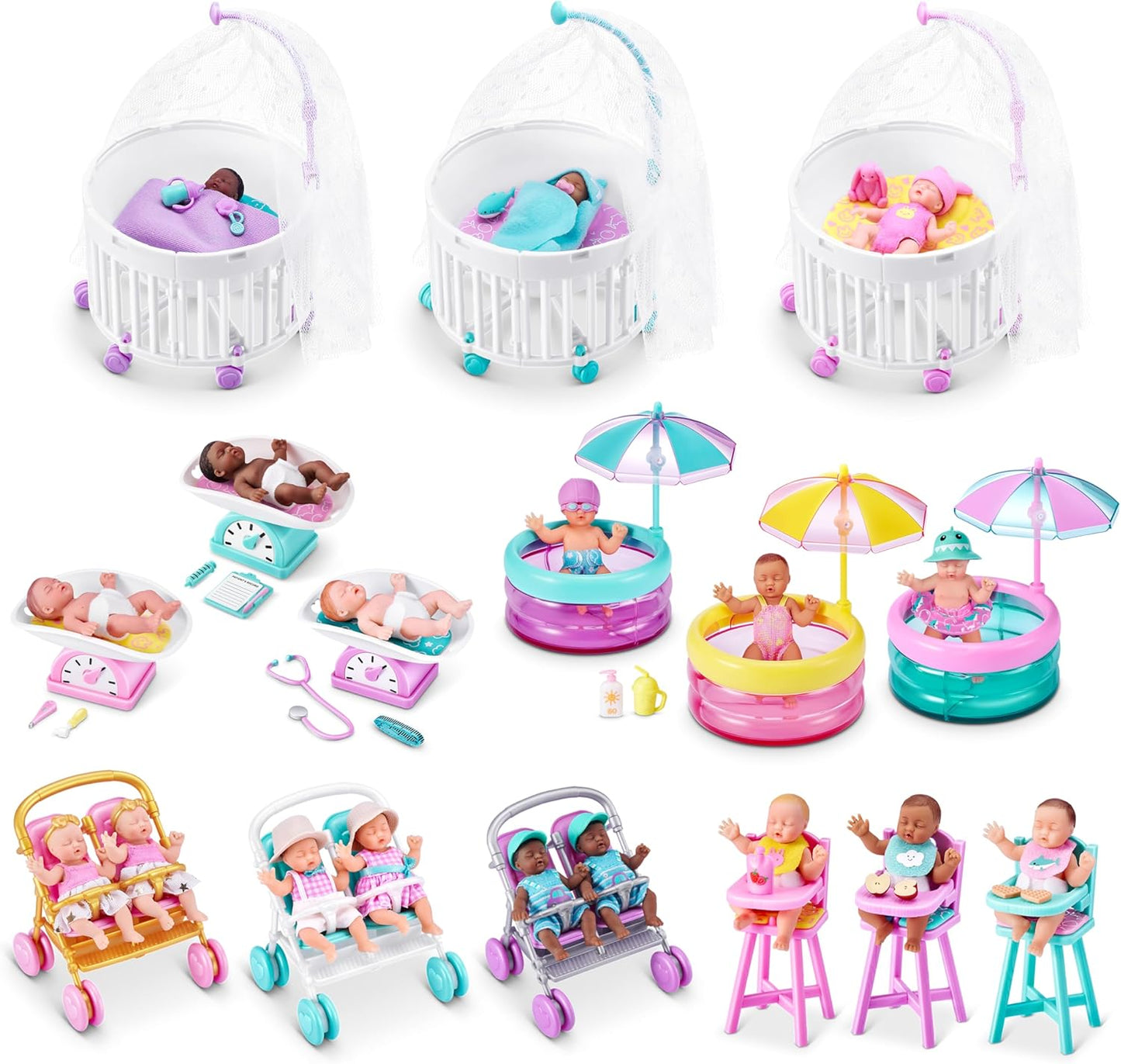 5 Surprise My Mini Baby Series 2 By ZURU, Collectible Mystery Capsule, Toy for Girls, Realistic Miniature Baby, Playset and Accessories (2 Capsules)