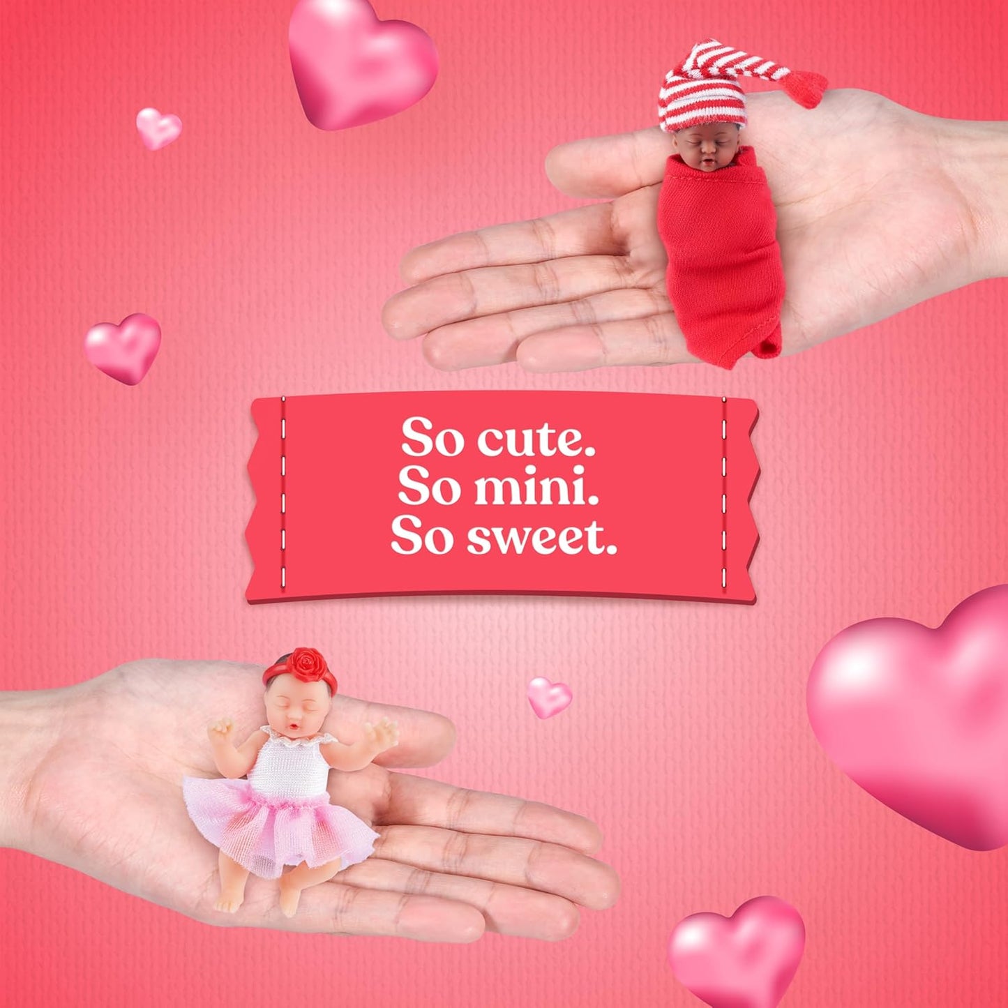 MY MINI Baby Sweet Hearts 2 Pack by ZURU – Collectible Mystery Capsule Baby Doll with Accessories & Playset, Realistic Miniature Toy for Girls Ages 3+