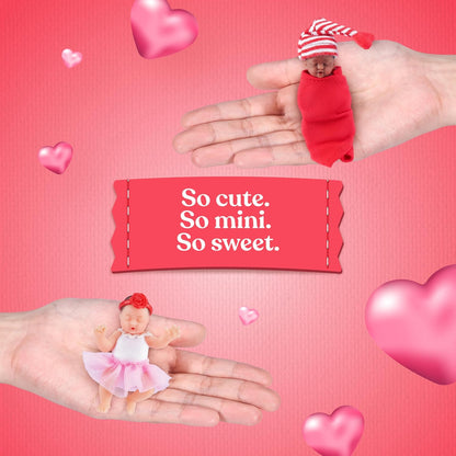 MY MINI Baby Sweet Hearts 2 Pack by ZURU – Collectible Mystery Capsule Baby Doll with Accessories & Playset, Realistic Miniature Toy for Girls Ages 3+