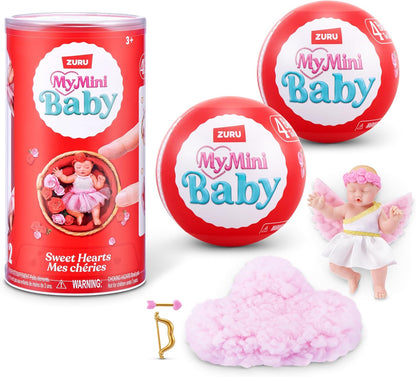 MY MINI Baby Sweet Hearts 2 Pack by ZURU – Collectible Mystery Capsule Baby Doll with Accessories & Playset, Realistic Miniature Toy for Girls Ages 3+