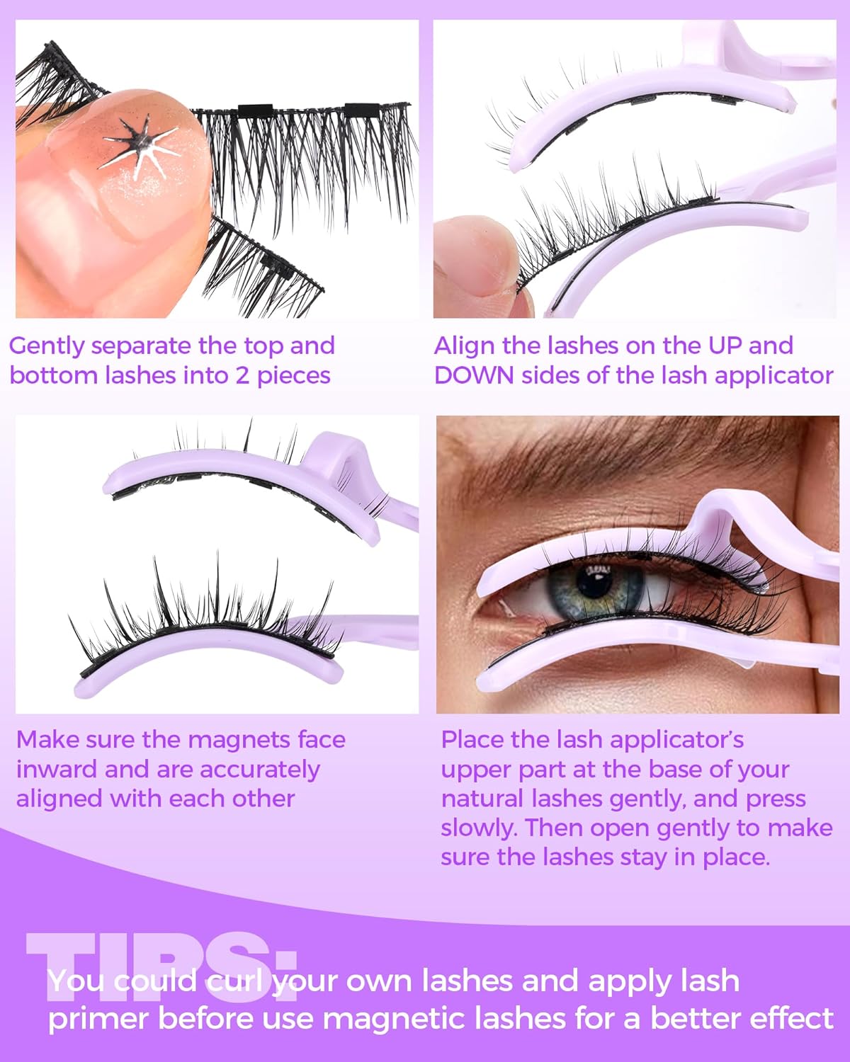Cat Eye Magnetic Eyelashes with Applicator
