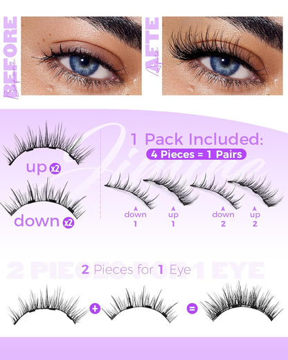 Cat Eye Magnetic Eyelashes with Applicator