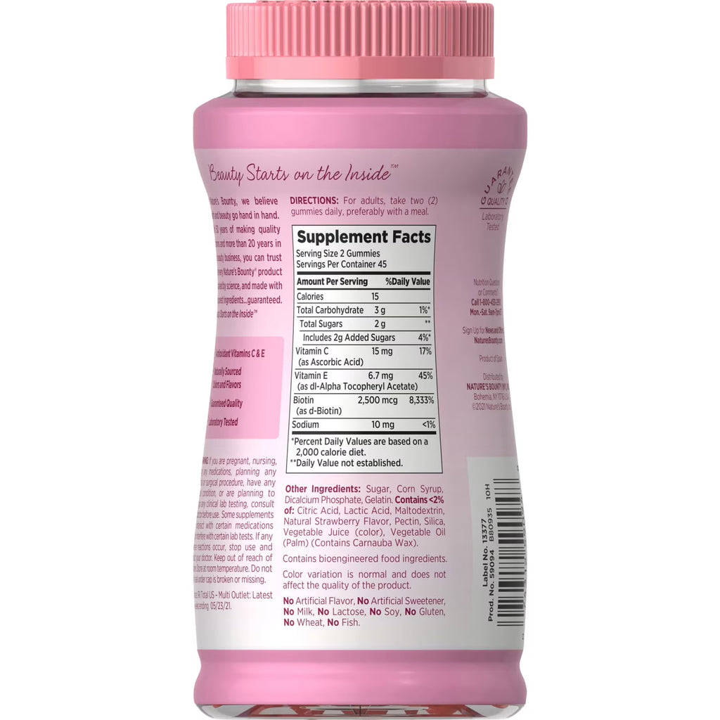 Nature's Bounty Biotin Gomas Hair Skin And Nails (90) (2 potes)