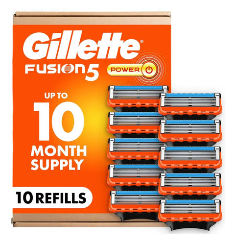 Gillette Fusion5 Power Razor Blade Refills Com 10