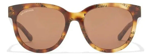 Óculos de Sol de Luxo Redondos Balenciaga Havana Marrom 54mm