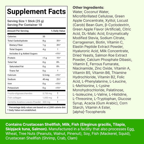 Foodology Minerals/vitamins Coleology Cutting Jelly Gummies  Green Apple
