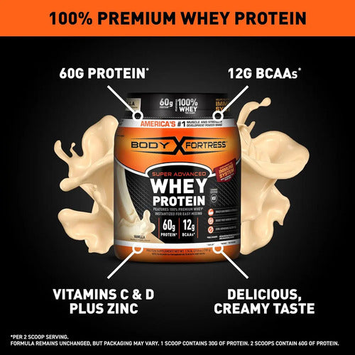 Body Fortress Super Advanced Whey Protein Powder, Vanilla Vanilla