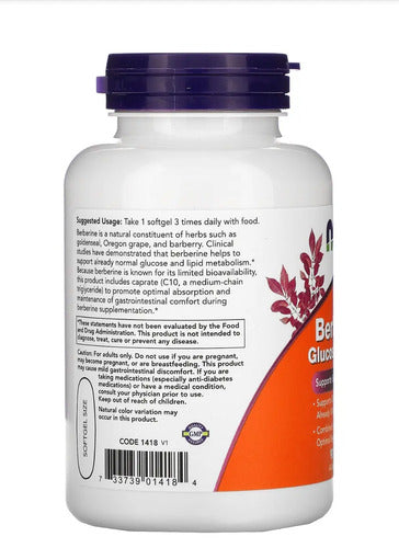 Now Fatty Acids/vitamins Berberine Softgels Unit 200 G Pot N Neutral