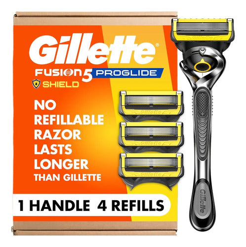 Gillette Proglide Shield Men's Razor, 1 Handle And 4 Refills