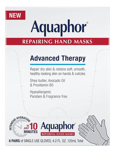 Aquaphor Máscara de Reparação Intensiva para as Mãos Pacote com 6 Sem fragrância Fr Sem fragrância