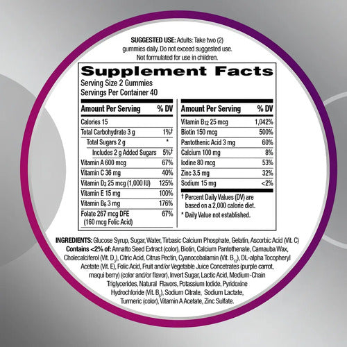 Centrum Women 50+ Vitamins Centrum Multigummies Gummies Unit Citrus Citrus Fruits